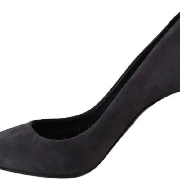 DG GRAY SUEDE LEATHER STILETTO SHOES HEELS - Picture 4 of 5
